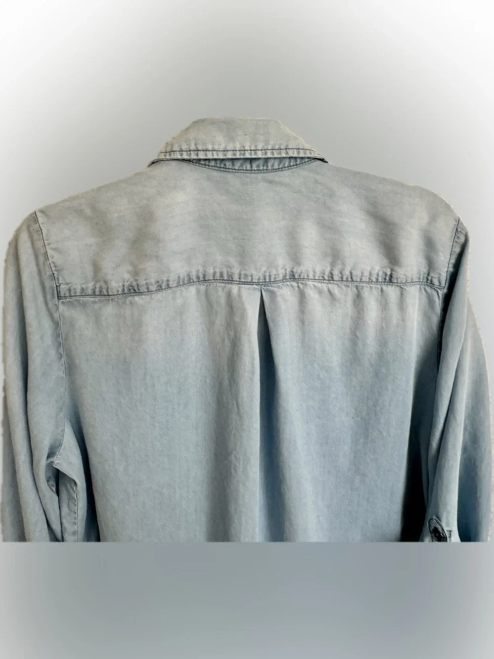 Natural Reflections Chambray Button Down Shirt XL Lyocell Soft Denim Look - Picture 4 of 6